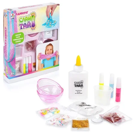 1Toy Набор Слайм тайм Сделай слайм Единорог / разноцветный