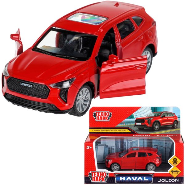 Машина металл haval jolion 10,5 см, двери, инерц. красный, кор. Технопарк 414558