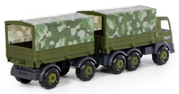 Полесье Автомобиль бортовой тентовый военный с прицепом "Престиж"