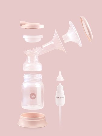 Happy Baby Молокоотсос с электрическим приводом и функцией аспиратора / цвет розовый