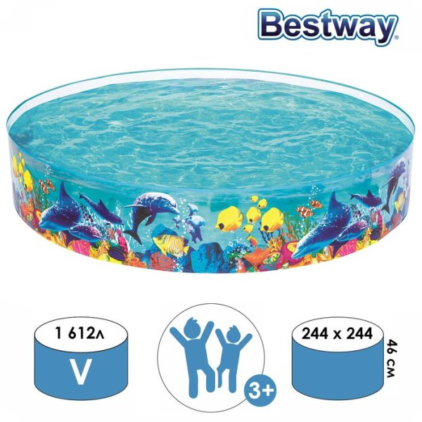 Bestway Бассейн Одиссея с жестким бортом 55031 / цвет прозрачный
