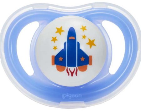 Pigeon Пустышка Baby Minilight Ракета/слоники, размер М, с 6 месяцев, 2 штуки