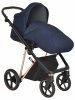 Roan Коляска 2 в 1 Sol Luxury / цвет Mystic Blue (синий, рама розовое золото, ручка темно-коричневая)