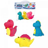 ABtoys Веселое купание Набор игрушек для ванны, 3 предмета динозаврики  / цвет в ассортименте					