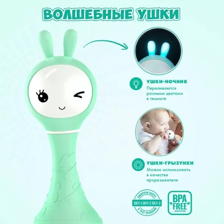 Музыкальная игрушка Умный зайка® alilo R1. Цвет: мятный.