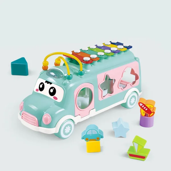 Huanger Игрушка развивающая Сортер Автобус-ксилофон / цвет розовый