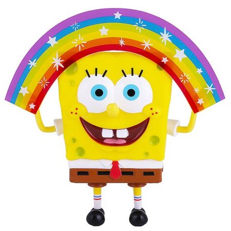 игрушка SpongeBob игрушка пластиковая 20 см - Спанч Боб радужный (мем коллекция)