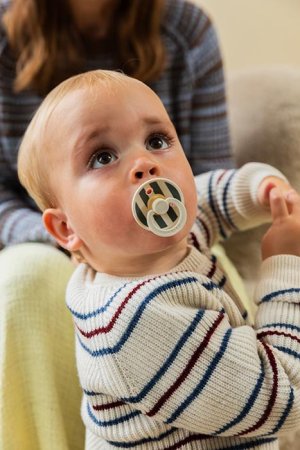 Bibs Пустышка латексная Studio Colour, 0+ Block - Ivory Pine