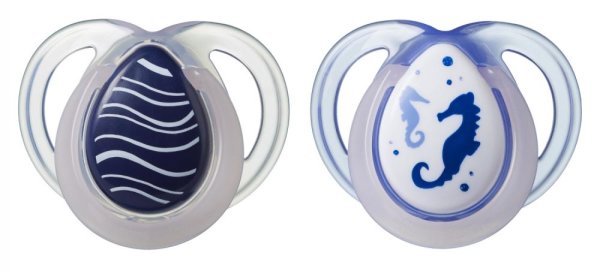 Tommee Tippee Пустышка силиконовая Night Time Calut-De-Mare, 0-6 месяцев, 2 штуки