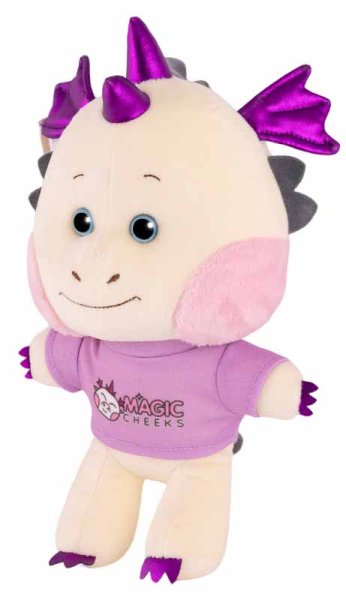 Maxitoys Мягкая игрушка Дракончик с розовыми щёчками в футболке, 25 см