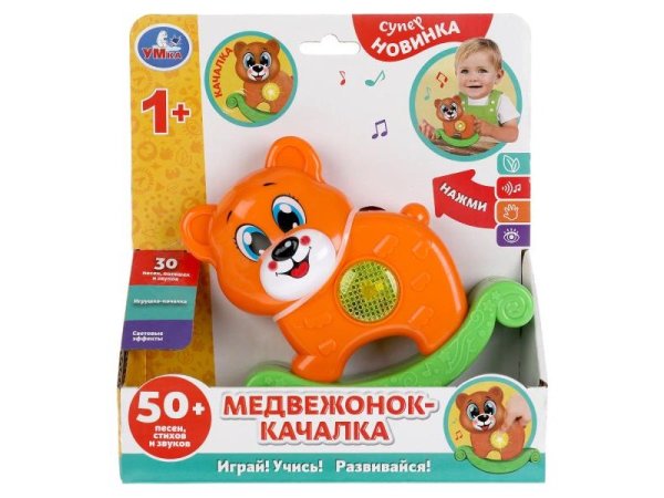  Медвежонок-качалка 50 песен,стихов,звуков.свет.кор.бат. Умка в кор.72шт