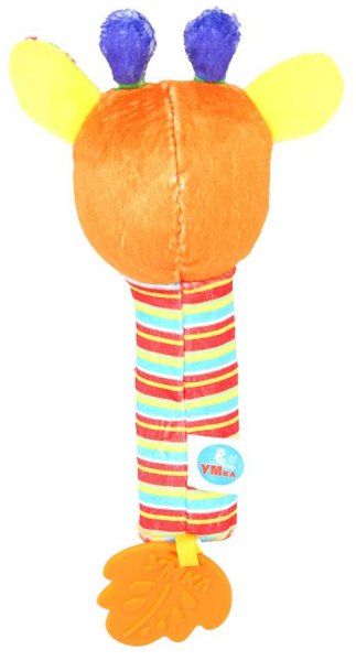 Умка Текстильная погремушка-пищалка «Жираф»