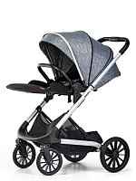 Babylux Детская прогулочная коляска XR / цвет Silver frame/Gray Oxford					