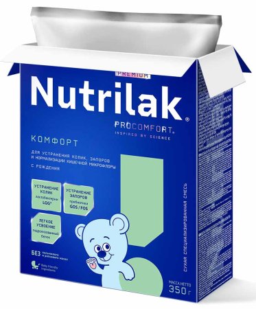Nutrilak Смесь молочная специализированная Premium Комфорт, с рождения, 350 г