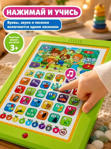 Фото товара Планшет азбука ,150+ стихов,песен,загадок,звуков Жукова М.А. в коробке. Умка  