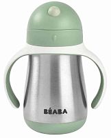 Beaba Поильник-термос Tasse paille Inox, 250 мл / цвет sauge (зеленый)					