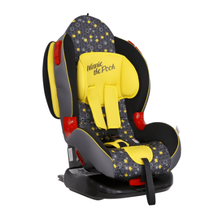 Siger Автокресло детское Кокон ISOFIX, серия Disney / цвет Винни Пух кружки, желтый