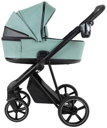 ROAN Коляска 2 в1 Sol короб+прогу.leather(Кожа,2мес) (Misti Mint/Grey/руч. Серый)