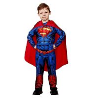 Батик Карнавальный костюм для мальчика Супермен без мускулов Warner Brothers / рост 128 см, от 8 лет / цвет синий, красный					