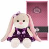 Maxitoys Мягкая игрушка Jack&Lin, Зайка Лин в фиолетовом платьице с пайетками, 20 см