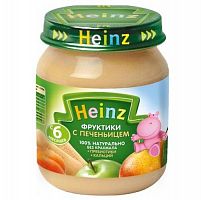 Хайнц Пюре Печеньице с Фруктиками и Пребиотиками 120г 6 мес