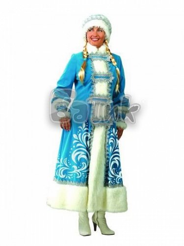 Карнавальный костюм для взрослых "Снегурочка аппликация" / размер 44-48 / рост 170 см