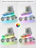 Ролики Amarobaby Wish с подсветкой  (0313-29 бежевый/зеленый)
