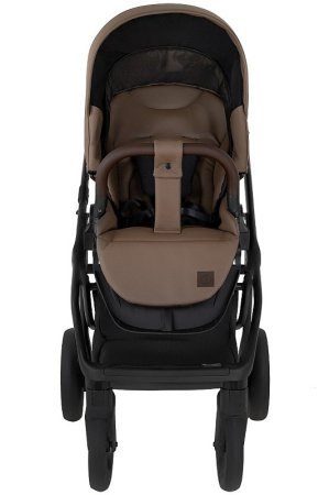 ROAN Коляска 2 в1 Esso короб + прогулка leather/Camel/Black/руч.Тем.коричневый(2 места) 