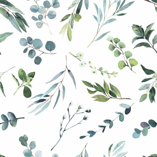 Adam Stork Пеленальное одеяло трикотажное Eucalyptus / цвет белый, зеленый