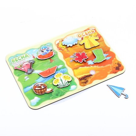 Лесная мастерская Сортер с липучками Какая разница Весна-осень / цвет зеленый, оранжевый