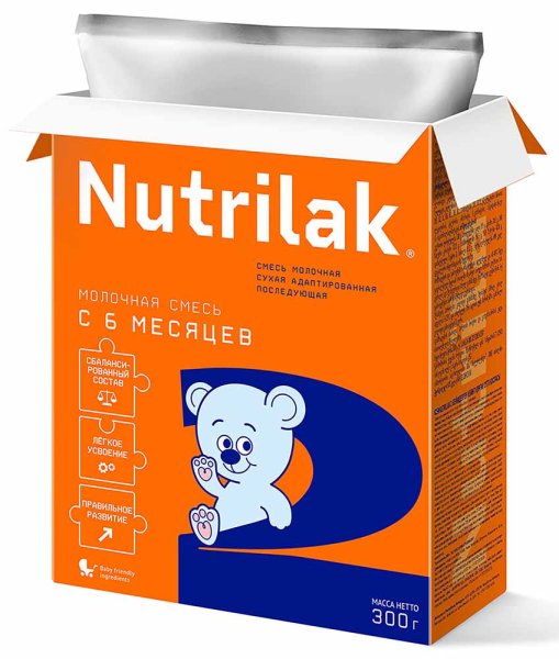 Nutrilak 2 Молочная смесь, с 6 месяцев, 300 г