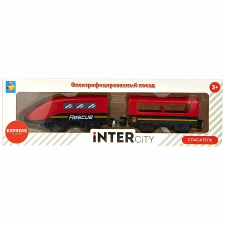 1Toy Электропоезд InterCity Express Спасатель, 2 вагона / цвет красный