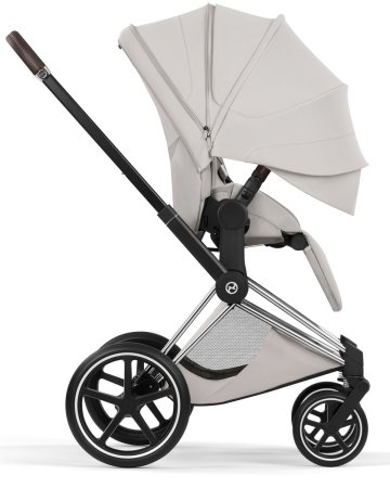 Коляска 2в1 CYBEX Priam Style Chrome Brown + спальный блок (City Grey)