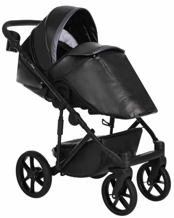 Pituso Коляска 2 в 1 Luna / цвет Silver Black (черная кожа)