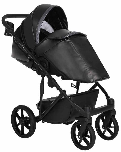 Pituso Коляска 2 в 1 Luna / цвет Silver Black (черная кожа)