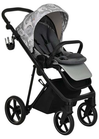 Roan Коляска 2 в 1 Sol Flowers / цвет Gray-black (серый-черный)