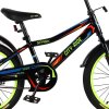 Детский велосипед City-Ride Spark , рама сталь , диск 18 сталь  страховочные колеса, цвет черный