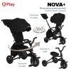 QPlay Велосипед трехколесный складной Nova+ / цвет Carbon black/черный