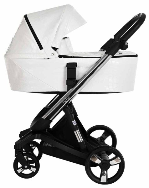 Ibebe Коляска 2 в 1 I-Stop Leather / цвет Crocodile White (белый)
