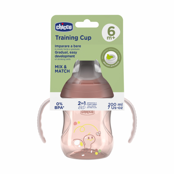 Поильник Chicco Training Cup 6м+, розовый 00006921150000