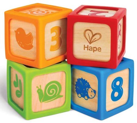Hape Развивающий набор "Кубики", 4 штуки