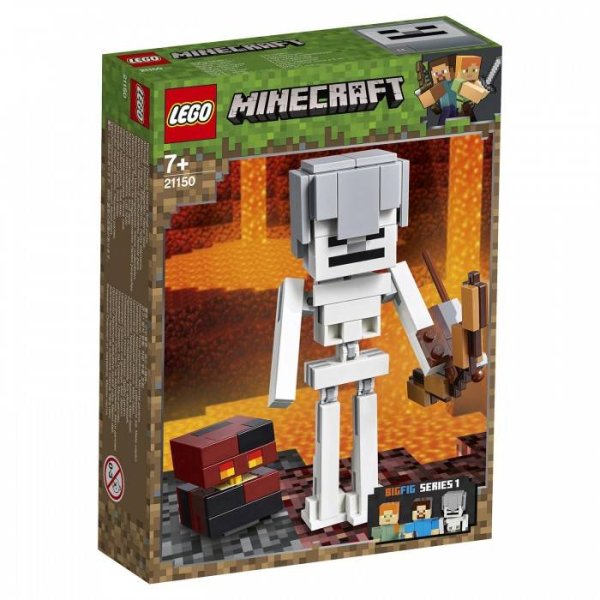 Lego Minecraft Большие фигурки Minecraft, скелет с кубом магмы