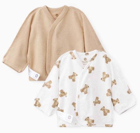 Happy Baby Рубашка, длинный рукав, 2 штуки beige&bears