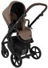 ROAN Коляска 2 в1 Esso короб + прогулка leather/Camel/Black/руч.Тем.коричневый(2 места) 
