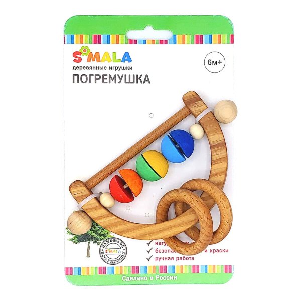 S-mala Погремушка деревянная «Радость»