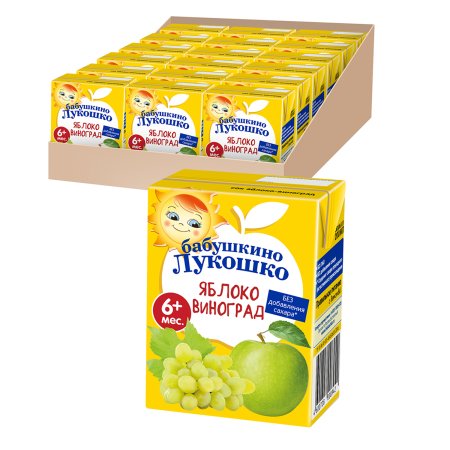 Бабушкино лукошко Сок яблоко-виноград, с 6 месяцев, 200 мл