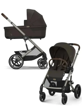Коляска 2в1 Cybex Balios S Lux TPE + спальный блок Cot 2025 (Chocolate Brown)