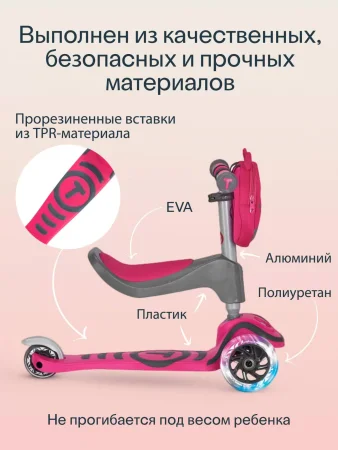 Самокат-трансф.2в1 SmarTrikeT1 Scooter,сумочка (2020401 Pink)