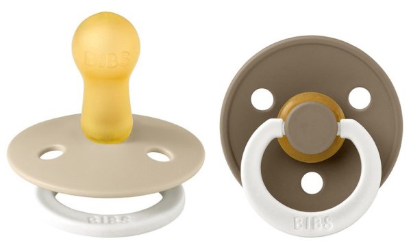 Bibs Набор пустышек Colour, 0-6 месяцев: Vanilla Glow/Dark Oak Glow