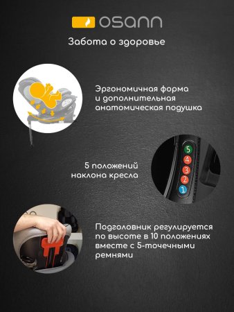 Osann Автокресло Eno360 SL / цвет Universe Grey (серый)